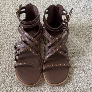 Vince Camuto Brown Studded Strappy Gladiator Sandals - Kids